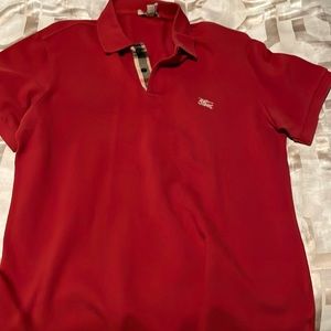 Red Burberry Polo shirt